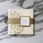 Laser Square wedding card