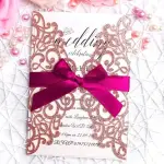 Rose Gold Glitter Wedding Invitation Cards